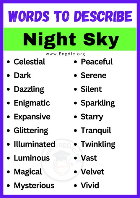 ways to describe the night.
